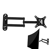 Wandhalterung TV Halterung - Edelstahl Monitor Wandhalterung TV Aufhänger Wandhalterung | Teleskop Wand TV Ständer Drehbar TV Halterung für 14-27 Zoll LCD TV