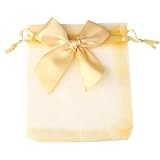 WDSBZNB Samtbeutel 10/20/50 Stück Organza-Geschenkbeutel mit Schleife, Weihnachtsfeier, Hochzeit, Süßigkeitenbeutel, Exquisite Schmuckverpackung, Kordelzugbeutel(3 Yellow,50PCS_13X18CM)