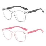 MUNSKT Blue Light Blocking Glasses für Kinder, 2 Stück Blaulichtfilter Brille Kinder, Blaulicht-Brille, Brille Gegen Kopfschmerzen und Augenbelastung