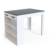 Vicco Esszimmertisch Repose, Bartresen für Esszimmer, Anthrazit/Weiß, 67 x 100 cm