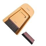 HAMPPLIES Kleiner Kehrschaufel und Schreibtisch Reinigungsbesen Satz Tragbares Haushalts Reinigungswerkzeug für Schreibtisch Käfig und Büro Gelb