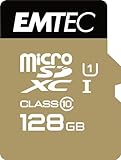 Emtec ECMSDM128GXC10 EliteGold 128GB microSDXC Speicherkarte - Highspeed