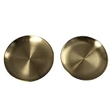 Leadigol Salatteller-Set aus Edelstahl, europäischer Stil, goldfarben, Speiseteller, Serviergeschirr, rundes Tablett, Metallteller, Küchenteller, 2 Stück