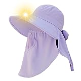 Huayeex Eimerhüte Für Frauen,Outdoor UV Sonnenschutzhut Mit Breiter Krempe - Atmungsaktiver Visier Anglerhut Mit Nackenschutz Und Gesichtsbedckung Für Wander Camping Reise