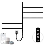 Electric Towel Radiator 660×420mm,180° Rotation heizkörper bad,WiFi Smart Handtuchwärmer mit konstanter Temperatur,Funktioniert mit Alexa,Google Home und App,Schwarz badheizkörper handtuchhalter