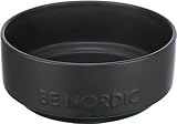 TRIXIE Hundenapf aus Keramik BE NORDIC 1200 ml schwarz - moderner Fressnapf für große Hunde ø 18 cm Keramiknapf mit rutschfester Gummierung - 24524
