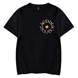 HTHDA Cautious Clay The Hours Tour 2025 Streetwear Sommer Loose Tops,Hip Hop Trend T-Shirt,Fan-Shirt Kurzarm,Rundhals Damen Herren,Schwarz,XL