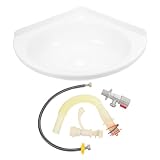 Kisangel Wandmontiertes Kunststoff Eckwaschbecken Dreieckiges Design Platzsparend Schnelle Installation Modernes Badezimmer Gäste wc Waschbecken Für Büro Hotel Zuhause