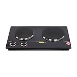 2500W Elektroherd Doppelkochplatte Kochplatte mit 2 Kochfeldern Infrarotheizung Doppel Kochplatte für Küche Doppeltopf Campingkocher Vertikale Heizung Elektrische Herdplatte für Wohnung, Restaurant