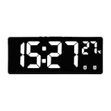 Digitaler Wecker – Große LED-Schlummer-Tischuhr mit Temperaturanzeige und modernem Design, Schlafhilfe für Kinder, Erwachsene, schwere Schläfer, Schlafzimmer, Nachttisch, Arbeitszimmer, Wohnheim