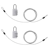 2 Pack Kabelschloss mit Ösen 2 m Lang 2,5 mm Sicherheitskabel mit Schlaufen Dicke Edelstahldrahtseil Silber Sicherheitskabel Fahrradschlosskabel Geflochtene Kette für Außentore Gepäck