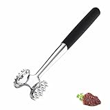 Homeily Fleischklopfer, Zinklegierung Doppelseitiger Fleischhammer mit Griff, Fleischplattierer Spülmaschinenfest Fleischhammer für Schnitzel, Steak, Rindfleisch, Huhn, Schwein.