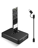 Dockingstationen für Festplatten - Dual-Protokoll-Dockingstation M.2 NVME 10Gbps | SATA 5Gbps, USB 3.1 Gen2 Anschluss für M-Key | B+M Key, Festplatten Dockingstation für 2230 2242 2260 2280 SSD
