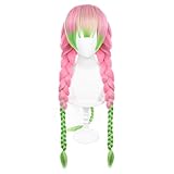 Anime Cosplay Perücke für Demon Slayer: Kimetsu no Yaiba Characters Spielen Sie Kanroji Mitsuri Cosplay Perücken mit Free Wig Cap (Kanroji Mitsuri)