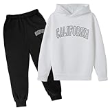 Kinder Anzug Jogginganzug 2-teilig autumn Buchstaben Drucken Trainingsanzug Sportanzug Sweatshirt Jungen Mädchen Tracksuit Unisex Jogging Anzug Set mit Pullover und Sweathose Comfy