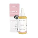 LILLYDOO parfürmfreies Babyöl Mandel, 99% reines Mandelöl kaltgepresst mit Vitamin E zur Babypflege, vegane Naturkostmetik, Dermatest sehr gut in hochwertiger Glasflasche (100ml)