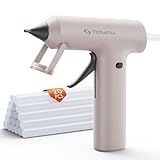 Kabellose Mini-Heißklebepistole mit 20 PCS 7×140mm Klebesticks, 90s Schnellaufheizung, Tragbare Akku-Heißklebepistole für Basteln, DIY, Handwerk, kreative Projekte und Dekoration – Pink