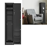 YUENFONG Waffenschrank Munitionsschrank für 3-5 Gewehre, Waffentresor mit Elektronikschloß Langwaffenschrank inkl. 2 Schlüssel, Waffenschrank Einstellbarer, Schwarz