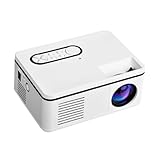 VILLCASE Mini Projektor Tragbar für Heimkino und Outdoor LED Mini Projektor Weiß Leicht Schnell Einrichtbar Helle Bildqualität mit Sattem Farbkontrast Integrierte Lautsprecher Kompatibel