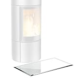 BIJON Glasplatte Rechteck für Kaminofen mit Dichtlippe, Glasbodenplatte - Funkenschutzplatte Glas mit Facettenschliff, Kaminglas Bodenplatte, Stärke 6mm 30x70 cm oder 70x30 cm
