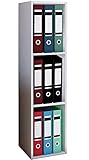 VCM Holzregal stehend | platzsparender Aktenschrank | Maße: H. 107 x B. 34 x T. 30 cm | Elegantes Regal stehend | Büroregal – Offas 3 Fach