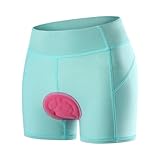 XUCZHAI Damen-Radhose, 3D-gepolsterte Dreiecks-Shorts, Mountainbike-Shorts, Sommer, schnell trocknend, stoßfest, Mountainbike-Fahrrad-Unterwäsche Atmungsaktive Schnelltrocknende StoßFeste(BO114-L,XL)
