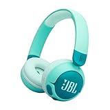 JBL Junior 320 BT, Kabellose On-Ear Bluetooth-Kopfhörer mit eingebautem Mikrofon für Kinder, 50 h Wiedergabe, JBL Safe Sound, geringer Lautstärke, einfacher Bedienung und Sticker-Set, Grün