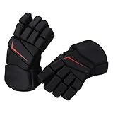 Luqeeg 1 Paar Eishockey-Handschuhe, Atmungsaktive Lacrosse-Handschuhe Finger Schützend Nylon-Gewebe-Eva-Schaum-Hockeyhandschuhe Hockeyspielerhandschuhe für Hockey, (25,4 cm / 10 Zoll)