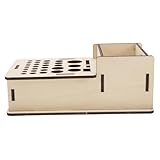 Housoutil Kasten Leder -Werkzeuglagerstange DIY Werkzeugregal Stanzwerkzeugorganisator Werkzeugregal zum Stempeln PU Tool Speicher Organizer Regal hölzern Khaki
