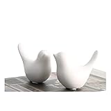 Insiswiner Kleintierstatuen, Keramik, Dekoration, weiße Vögel, Gartenhaus, dekorativ