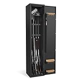 NAIZY Waffenschrank 30x28x138 cm Waffentresor mit Touchscreen-Kombinationsschloss & Fingerabdruck-Schloss & Schlüssel Langwaffenschrank Kurzwaffenschrank Munitionsschrank, für 3-5 Gewehre