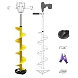 LONGRUNEW Eisbohrer, 8“ Gelber Eisbohrer für Akkuschrauber, Gartenbohrer, Bitbohrer, Handbohrer, Puckbohrer