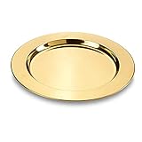 Echtwerk Platzteller/ Servierteller Set 'Shiny', Unterteller aus hochwertigem Edelstahl, Edelstahlteller, Dekoteller für Hochzeiten, Servierplatte, Tischset, Ø 33,2 cm, Gold-Edition, 2 teilig