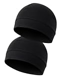 MELLIEX 2 Stück Fahrradmütze Unter Helm Baumwolle Laufmütze Multifunktionale Wintermütze Skull Cap Helmfutter für Herren Damen
