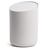 Kazai.® Mini-Kosmetikeimer 'Tove' - 1,5L | Exklusives Bad-Mülleimer Design aus Berlin | Rutschfest, inkl. Inneneimer und Smart-Beutelfunktion | Taupe (hell)