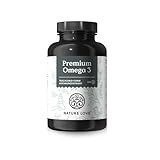 Nature Love Premium Omega 3 NEU - 120 Kapseln - 1000mg Fischöl pro Kapsel mit 80% Omega 3 Anteil (EPA & DHA) - Hochdosiert und hoch bioverfübar durch Triglycerid-Form - aus nachhaltigem Fischfang
