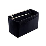 YXBQueen Handtaschen Organizer Filz Taschenorganizer für Frauen Handtasche Reißverschluss-Tasche Taschenorganizer Filz (Schwarz, S2 (22 * 11 * 13㎝))