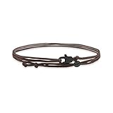 Nato Cuff - Doppelt gewickeltes Nylonarmband - handgefertigt in Frankreich - verstellbar - Herren und Damenschmuck (Braun/Schwarz)
