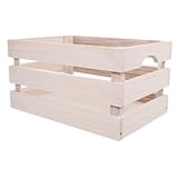 Alipis aus Holz Aufbewahrungsbehälter zum Ausstellen kleine Kiste Vintage Vitrine Korb aus Holz Milchkiste Supermarkt Kiste Heimorganisation Kistenboxen Holzkiste Beige