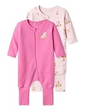 NAME IT Baby - Mädchen Nbfnightsuit 2p Zip Ff Rose Bambi Noos Schlafanzug, Ibis Rose, 86 EU