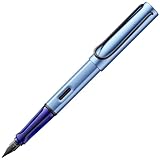 LAMY AL-star aquatic Füllfederhalter mit ergonomischem Griff und polierter Stahlfeder in der Größe EF, leichtes Aluminiumgehäuse, inklusive blauer Lamy T 10 Patrone, für Rechtshänder