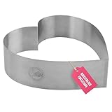 Sallys Herz Backform - 28 cm Durchmesser - 8 cm hoch - Herzförmiger Backrahmen aus Rostfreiem Edelstahl - Auslaufsicher & Ofenfest - Spülmaschinengeeignet