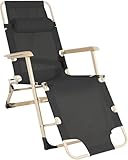 Tragbarer, faltbarer Loungesessel – verstellbare Outdoor-Liege mit Kopfstützenstütze, leicht, 150 kg Kapazität für Camping, Strand und Entspannung im Hinterhof