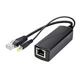 PoEs Splitter für CCTV-Kamera, 15,4 W, 100 Mbit/s, RJ45 auf DC5,5 x 2,1 mm, Power Splitter