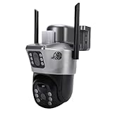 ASHATA Wireless 4G -Überwachungskamera, 4G -Mobilfunküberwachungskamera mit Festem und Ptz -Objektiv 4MP Clear Day/Night 330 ° Pfanne 90 ° Neigungs PIR -Bewegungserkennung für Home