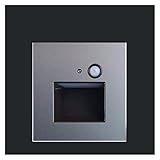 XGBAODAN LED-Wandleuchte mit IR-Bewegungsmelder, Heim-/Innendekoration, Wandeinbauleuchte, Fußleuchte für Stufen, Treppen, Ecken, Flure, Treppenbeleuchtung (Farbe: Warm, Größe: Grau 02) Safehappy