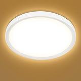 Befurglor LED Deckenleuchte 24W 2200LM, Flach Rund Deckenlampe Warmweiß 3000K Ø28.5cm, Led Lampen Deckenbeleuchtung für Küche Schlafzimmer Flur Wohnzimmer Balkon Büro