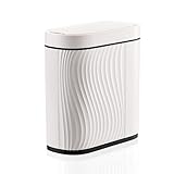 sapisecret Automatischer Mülleimer mit Sensor 8L - Elektrischer Mülleimer mit Deckel für Küche & Badezimmer - Wasserdicht/Geruchsdicht für Büro, Schlafzimmer, WC - Weißer Abfallbehälter Leise