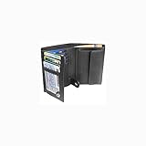 TRAVANDO Geldbörse Herren Dublin - TÜV geprüft - 13 Kartenfächer - Hochformat - RFID Schutz - Geschenk für Männer - inklusive Geschenk Box - Designed in Germany (Schwarz)