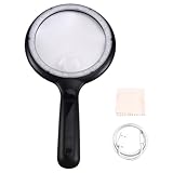 Suoumwa Beleuchtete Handlupe, Wiederaufladbare Leselupe mit 24 LED-Licht, Schmuckreparaturwerkzeug für Ältere Menschen